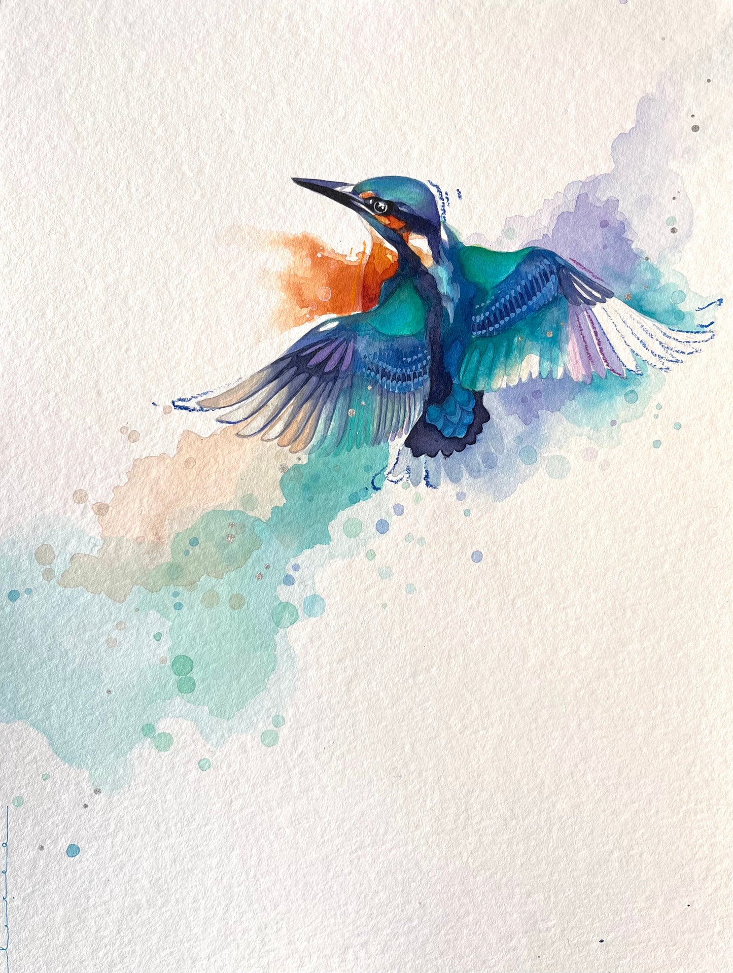 L'opale du ruisseau - acrylique sur papier