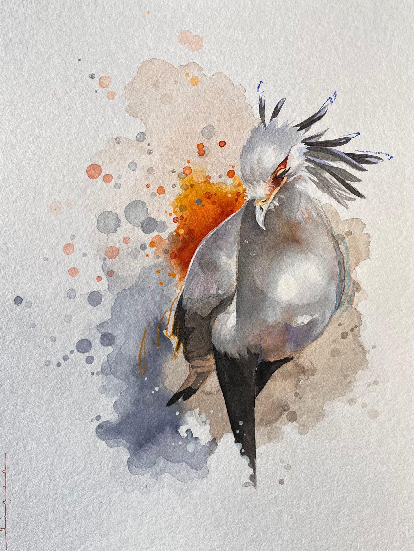 Le messager sagitaire - acrylique sur papier